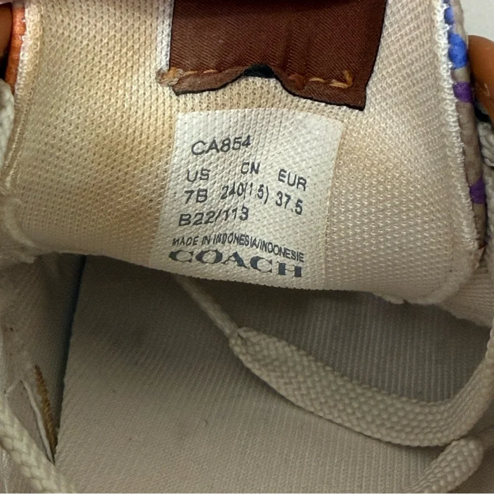 Coach Signature Women's Sneakers Size 7, Brown/Rainbow - Picture 7 of 7